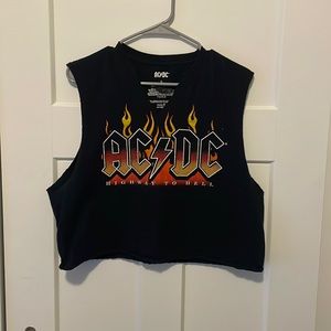 AC DC cropped tank